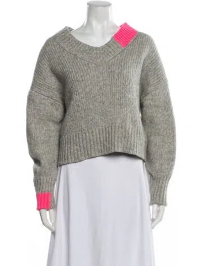 Pre-owned Helmut Lang V-neck Sweater In Gray