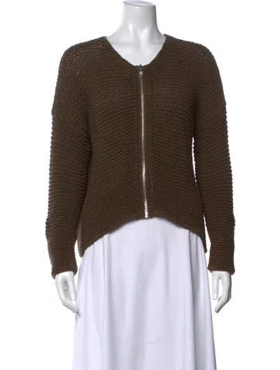 Pre-owned Helmut Lang V-neck Sweater In Green