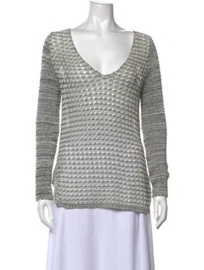 Pre-owned Helmut Lang V-neck Sweater In Grey