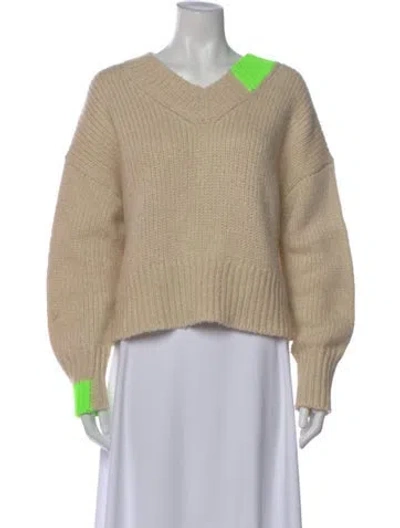 Pre-owned Helmut Lang V-neck Sweater In Neutral