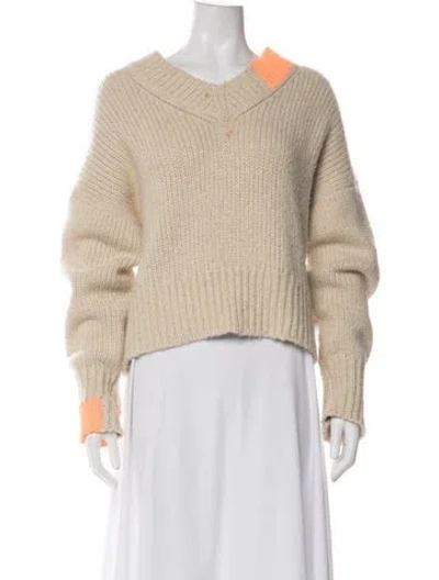 Pre-owned Helmut Lang V-neck Sweater In Neutrals