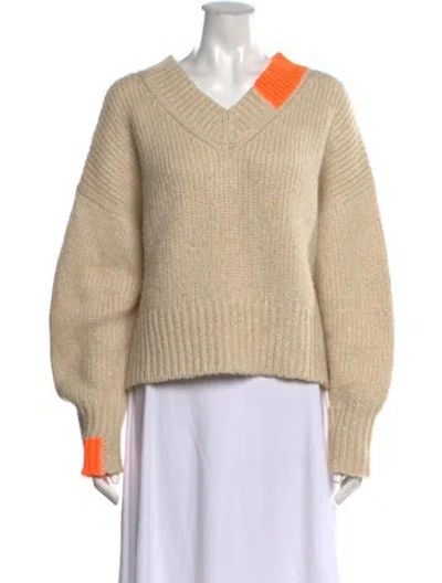 Pre-owned Helmut Lang V-neck Sweater In Neutrals