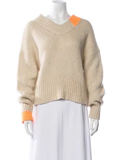 Pre-owned Helmut Lang V-neck Sweater In Neutrals