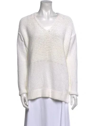 Pre-owned Helmut Lang V-neck Sweater In White