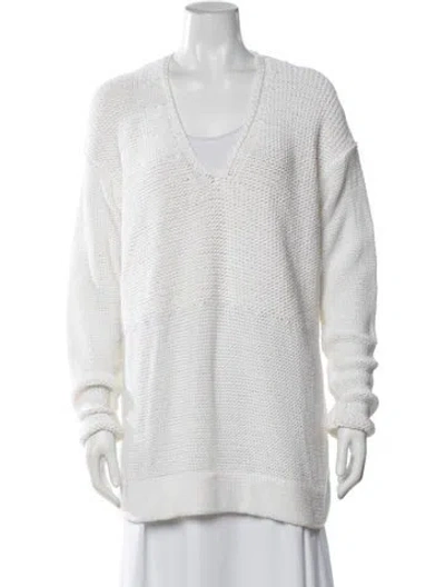 Pre-owned Helmut Lang V-neck Sweater In White