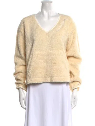 Pre-owned Helmut Lang V-neck Sweater In Yellow