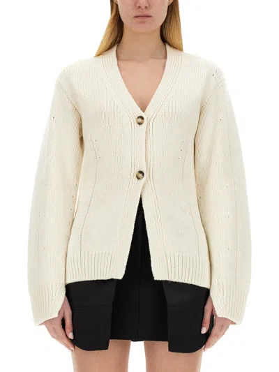 Helmut Lang V-neck Tailored Cardigan In Metallic