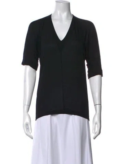 Pre-owned Helmut Lang V-neck Three-quarter Sleeve T-shirt In Black