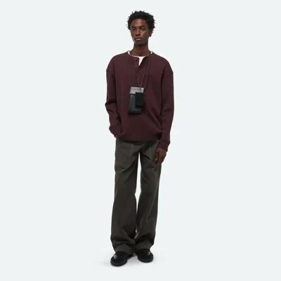 Helmut Lang Waffle Henley In Brown
