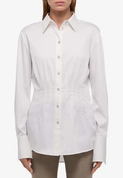 Helmut Lang Waisted Dart Button-up Shirt In White