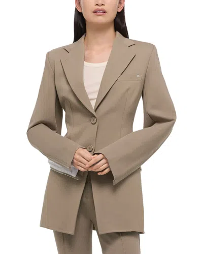 Helmut Lang Roma Zip Sleeve Single Breasted Ponte Knit Blazer In Multi