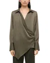 Helmut Lang Relaxed Wrap Shirt In Olive