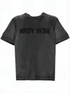 Helmut Lang Washed Black Short-sleeve T-shirt With Reversed Print In Gray