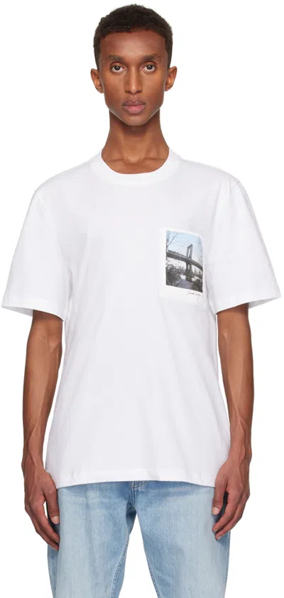 Helmut Lang New York Bridge Postcard T-shirt In White
