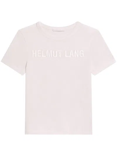 Helmut Lang White Cotton Embroidered Logo T Shirt