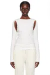 Helmut Lang Cut-out Fine-knit Jumper In Optic White