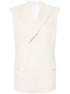 Helmut Lang Sleeveless Car Blazer In Summer Sand In White