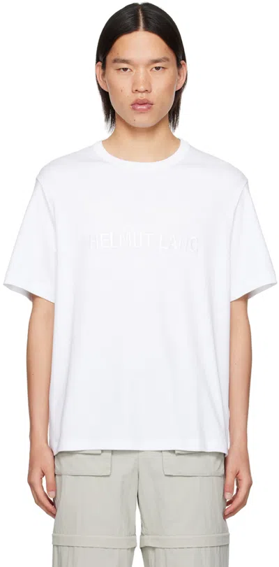 Helmut Lang Logo-embroidered Cotton T-shirt In White