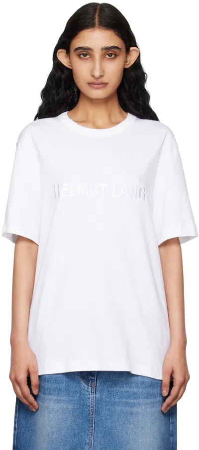 Helmut Lang White Embroidered T-shirt In White - 100