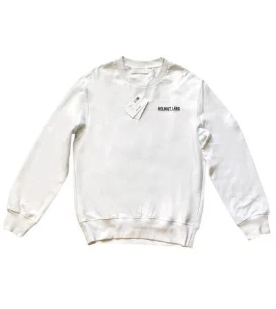 Pre-owned Helmut Lang White Logo Crewneck Sweater
