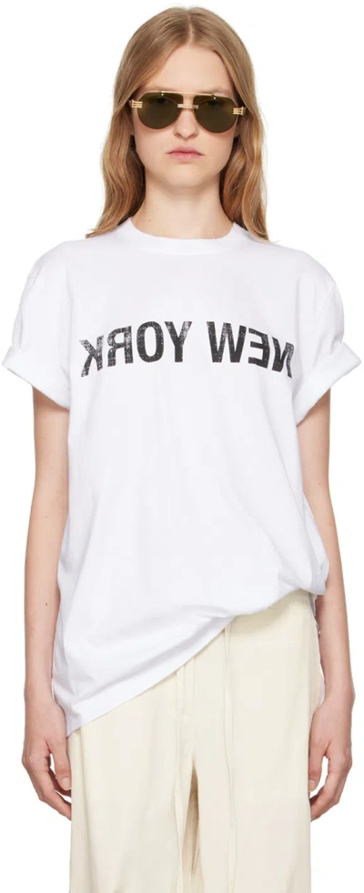 Helmut Lang White New York Seatbelt T-shirt In 100 White