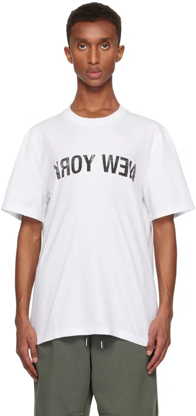 HELMUT LANG WHITE 'NEW YORK' SEATBELT T-SHIRT