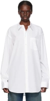 Helmut Lang Oversized Long-sleeve Shirt In 100 White
