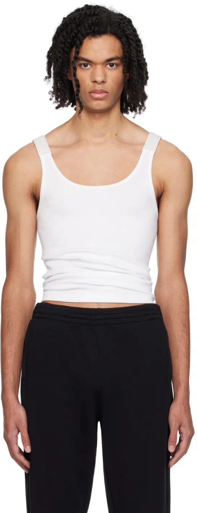 Helmut Lang White Seatbelt Tank Top In Optic White
