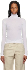 Helmut Lang White Sheer Turtleneck In White - 100