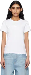 Helmut Lang Transparent Chiffon Logo T-shirt With Crew Neck In White