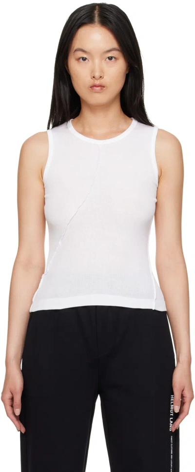 Helmut Lang Twisted Muscle Cotton Tank Top In White