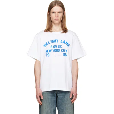 Helmut Lang White Varsity T-shirt In Multi