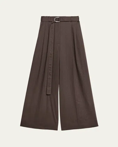 Helmut Lang Wide Double-pleat Trousers With Belt