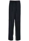 Helmut Lang Inner Gusset Zip Wide Leg Pants In Navy