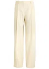 Helmut Lang Wide-leg Linen-blend Trousers In Off White