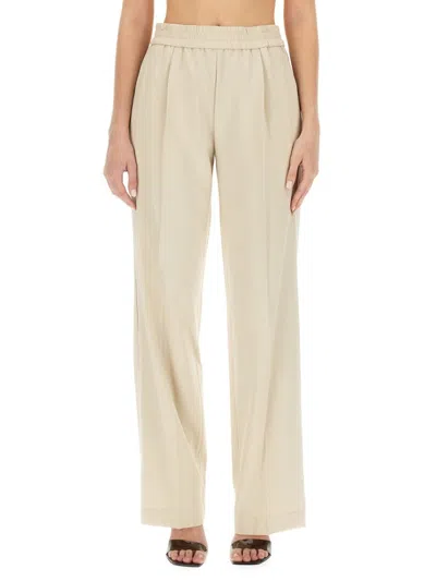 Helmut Lang Fluid Car Trousers In Beige