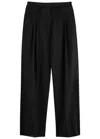 Helmut Lang Wide-leg Wool-blend Trousers In Black