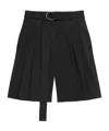 Helmut Lang Wide Pleated Shorts In Black