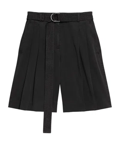 Helmut Lang Wide Pleated Shorts In Black