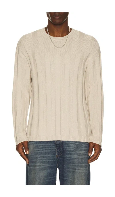 Helmut Lang Wide Rib Crew Sweater In Neutral