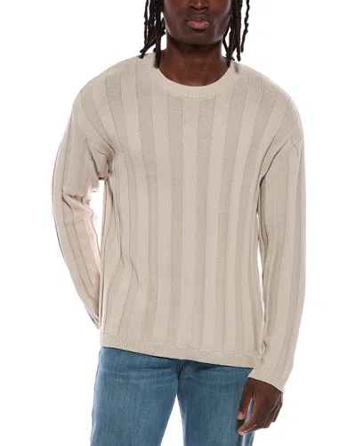 Helmut Lang Wide Rib Crewneck Sweater In Beige