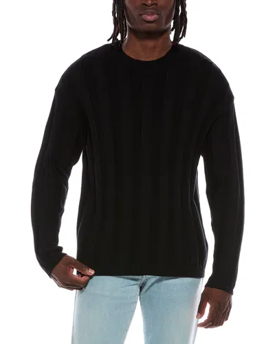 Helmut Lang Wide Rib Crewneck Sweater In Black