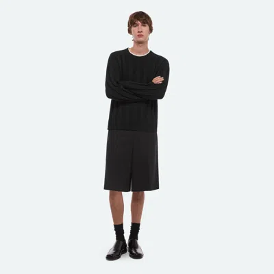 Helmut Lang Wide Ribbed Crewneck In Black