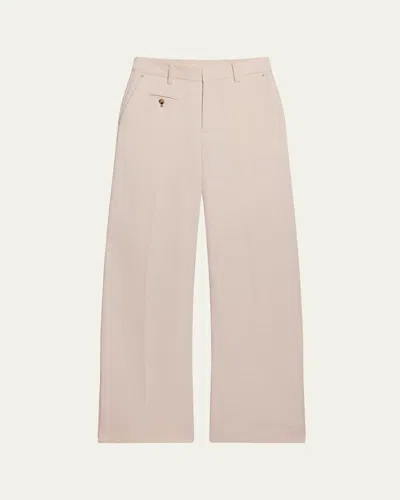 Helmut Lang Wide-leg Cotton Sailor Trousers In Brown