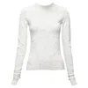 Helmut Lang Wiggly Line Motive Jacquard Long Sleeve Sweater In White