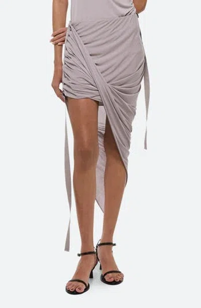 Helmut Lang Wind Asymmetric Jersey Skirt In Gray