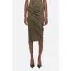 Helmut Lang Women's Wind Draped Jersey Convertible Skirt In Olive - F0x