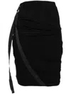 Helmut Lang Draped Jersey Skirt With Adjustable Side Strap In 黑色