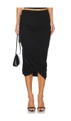 Helmut Lang Draped Jersey Skirt With Adjustable Side Strap In 블랙