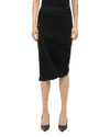 Helmut Lang Draped Jersey Skirt With Adjustable Side Strap In Black